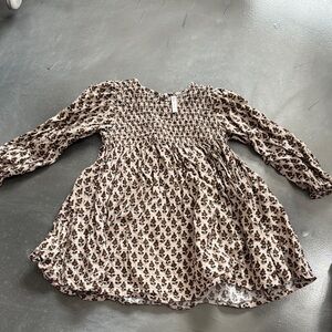 Rylee + Cru Cream and Brown Floral Dress